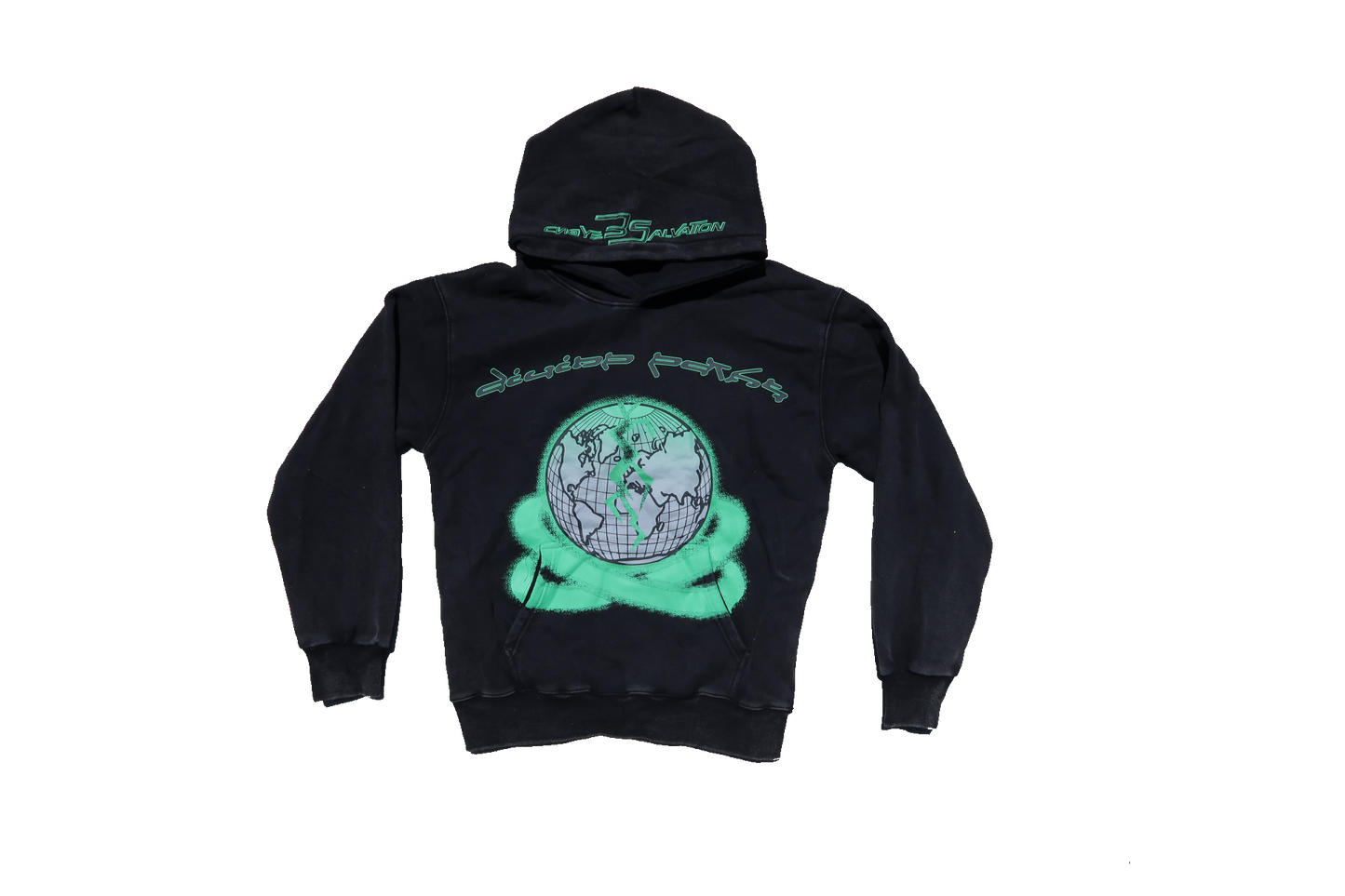 CELESTIAL Acid Wash Green Hoodie